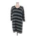 T by Talbots Casual Dress - Mini V-Neck 3/4 sleeves: Black Print Dresses - Women's Size X-Large Petite