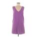 Robert Rodriguez Casual Dress - Shift Plunge Sleeveless: Purple Print Dresses - Women's Size 2