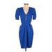 St. John Collection Casual Dress: Blue Dresses - Women's Size 4