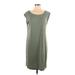 Sigrid Olsen Casual Dress - Shift: Gray Solid Dresses - Women's Size Large