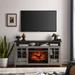 55" Gray Wash Fireplace TV Stand Storage Cabinet w/ Electric Fireplace - 55.00" x 15.50" x 30.50"