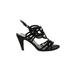 Isola Heels: Black Print Shoes - Women's Size 8 - Open Toe