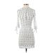 Club Monaco Casual Dress - Mini Mock 3/4 sleeves: White Dresses - Women's Size Small