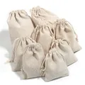 Sac d'emballage en toile de jute beige sacs de rangement de bijoux poudres Wstring de proximité