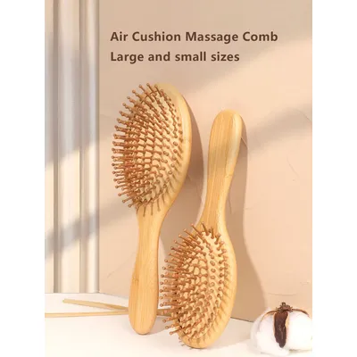 Peigne à cheveux en bois naturel 1 pièce brosse en bambou pour soins capillaires sains