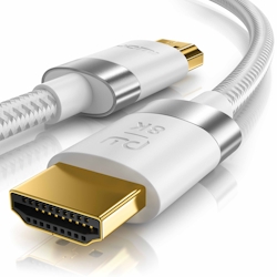 Primewire - 1,5m High Speed 8K HDMI Kabel 2.1 mit Ethernet ARC 3D 4K Ultra HD 7680x4320 @120 Hz PS4 360 TV OLED PC Laptop Beamer Monitor - Weiß/Silber Image