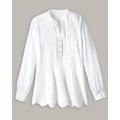 Blair Women's Haband Women's Cotton Embroidered Eyelet Tunic with Pintucks - White - 3X - Womens