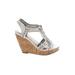 Carlos by Carlos Santana Wedges: Silver Shoes - Women's Size 8