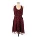Converse One Star Casual Dress - A-Line Scoop Neck Sleeveless: Burgundy Dresses - Women's Size Medium