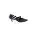 Paul Green Heels: Slip On Kitten Heel Work Black Print Shoes - Women's Size 9 - Closed Toe