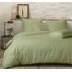 Parure housse de couette percale de coton vert 240x220 cm