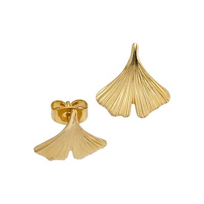 Paar Ohrstecker JOBO "Ginko", gelb (gelbgold 375), Ohrringe, Damen, Gelbgold 375, 375 Gold Image