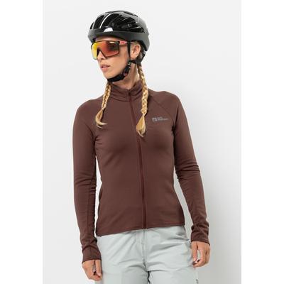 Fleecejacke JACK WOLFSKIN "GRAVEX THERMO FZ W", Damen, Gr. XL (46), braun (schwarz, rust), OBERSTOFF: 93% POLYESTER, 7% ELASTHAN; Futter: 100% POLYESTER, Jacken Image
