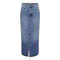 ONLY Female Jeansrock Mittlere Taille Langer Rock