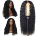 KIHOUT Deals Long Curly Wig for Black Women 12/16/20in Gold Curly Wig Synthetic Middle Part Curly Wigs Hair Replacement Wigs for Daily Party Use (Black)