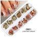 GHSOHS Press on Nails Nail Tips Nail Charms Nail Art Sticker Irregular-Foils Paper Gold 3D Flakies DIY Nail Art Decoration