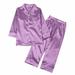 Spring Autumn Comfortable Long Sleeve Silk Pajamas Christmas Color Silk Pajamas