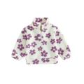 Suanret Toddler Kids Girls Plush Jacket Print Zipper Stand Collar Long Sleeve Coat Winter Warm Outerwear White 12-18 Months