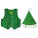 KDFJPTH Outfits For Toddler Boys Girls Christmas Prints Costome Party Vest Hat Clothes Set