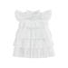 Canrulo Toddler Baby Girl Sequin Tulle Dress Sleeveless Mesh Tutu Dress Summer Ruffle Layered Princess Birthday Cake Dress White 3-4 Years