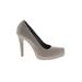 Gianni Bini Heels: Pumps Stilleto Cocktail Party Gray Print Shoes - Women's Size 8 1/2 - Almond Toe