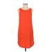 H&M Casual Dress - Shift Crew Neck Sleeveless: Orange Print Dresses - Women's Size 4