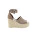 Marc Fisher LTD Wedges: Espadrille Platform Bohemian Tan Solid Shoes - Women's Size 8 - Open Toe