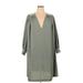 prologue Casual Dress - Shift: Gray Solid Dresses - Women's Size Large