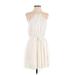 Bebe Casual Dress - Mini Halter Sleeveless: Ivory Dresses - Women's Size X-Small