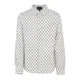 Emporio Armani , Regular Fit White Shirt with All Over Micro Eagle Pattern ,White male, Sizes: M