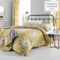 Catherine Lansfield Canterbury Ochre Quilt Set - Single, Cotton, Polka Dot, Double/King/Single In Yellow