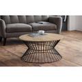 Julian Bowen Jersey Round Wire Coffee Table - Euro Oak In BlackLight Wood