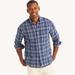 Nautica Men's Plaid Linen Shirt Estate Blue, M