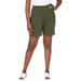 Plus Size Women's Soft Ease Knit Shorts by Jessica London in Dark Olive Green (Size 3X)