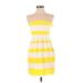 Nell Couture Casual Dress - Mini Strapless Sleeveless: Yellow Stripes Dresses - Women's Size 6