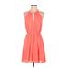 Ark & Co. Casual Dress - Mini Crew Neck Sleeveless: Orange Print Dresses - Women's Size Small