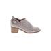 Sonoma Goods for Life Heels: Slip On Stacked Heel Bohemian Gray Solid Shoes - Women's Size 5 - Almond Toe