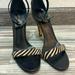 Kate Spade Shoes | Kate Spade Zebra Print Fur Heels With Ankle Strap | Color: Black/Cream | Size: 6.5