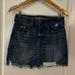 American Eagle Outfitters Skirts | American Eagle Outfitters Blue Wash Super Stretch X Distressed Denim Skirt Sz 8 | Color: Blue | Size: 8