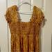Free People Dresses | Free People Smocked Maxi Dress In Beautiful Florals Size Medium Mustard | Color: Pink/Yellow | Size: M