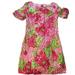 Lilly Pulitzer Dresses | Lilly Pulitzer Jubilee Pink Floral Ruffle Sleeve Dress Size 0 | Color: Green/Pink | Size: 0