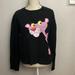 Zara Sweaters | 2-16 Zara Basic Black Sweater Cropped Pink Panther Small | Color: Black/Pink | Size: S