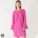 J. Crew Dresses | J Crew Satin Ruffle Long Sleeve Shift Dress In Pink Size 8 | Color: Pink | Size: 8