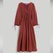 Madewell Dresses | Madewell Sophia Tie-Front Midi Dress In Teaberry Floral | Color: Brown/Orange | Size: Xs