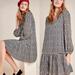 Anthropologie Dresses | Anthropologie Maeve Long Sleeve Flowy Houndstooth Mini Tunic Dress | Color: Black/White | Size: Sp