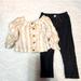 Jessica Simpson Matching Sets | Jessica Simpson Girls Size 24 Months Striped Outfit Set | Color: Cream/Tan | Size: 24mb