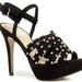 Zara Shoes | Hpzara Black Suede Heels 8 | Color: Black/Silver | Size: 8