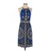 London Times Casual Dress Crew Neck Sleeveless: Blue Dresses - Women's Size 4