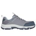 Skechers Women's Work: Trego - Astallet CT Sneaker | Size 7.0 Wide | Gray/Aqua | Synthetic/Textile