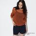 Women's Mesh Crew Neck Long-Sleeve Sweater | Orange | Large | UNIQLO US